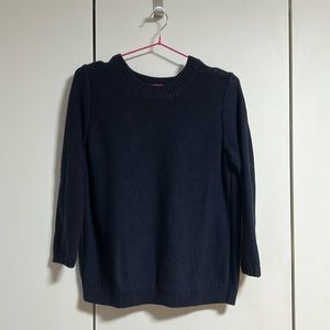 Club Monaco women sweater split  back navy size m